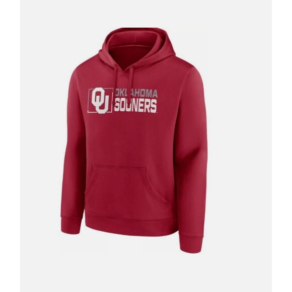 Men's Fanatics University of Oklahoma Sooners Pullover Hoodie Red Large - Picture 1 of 6